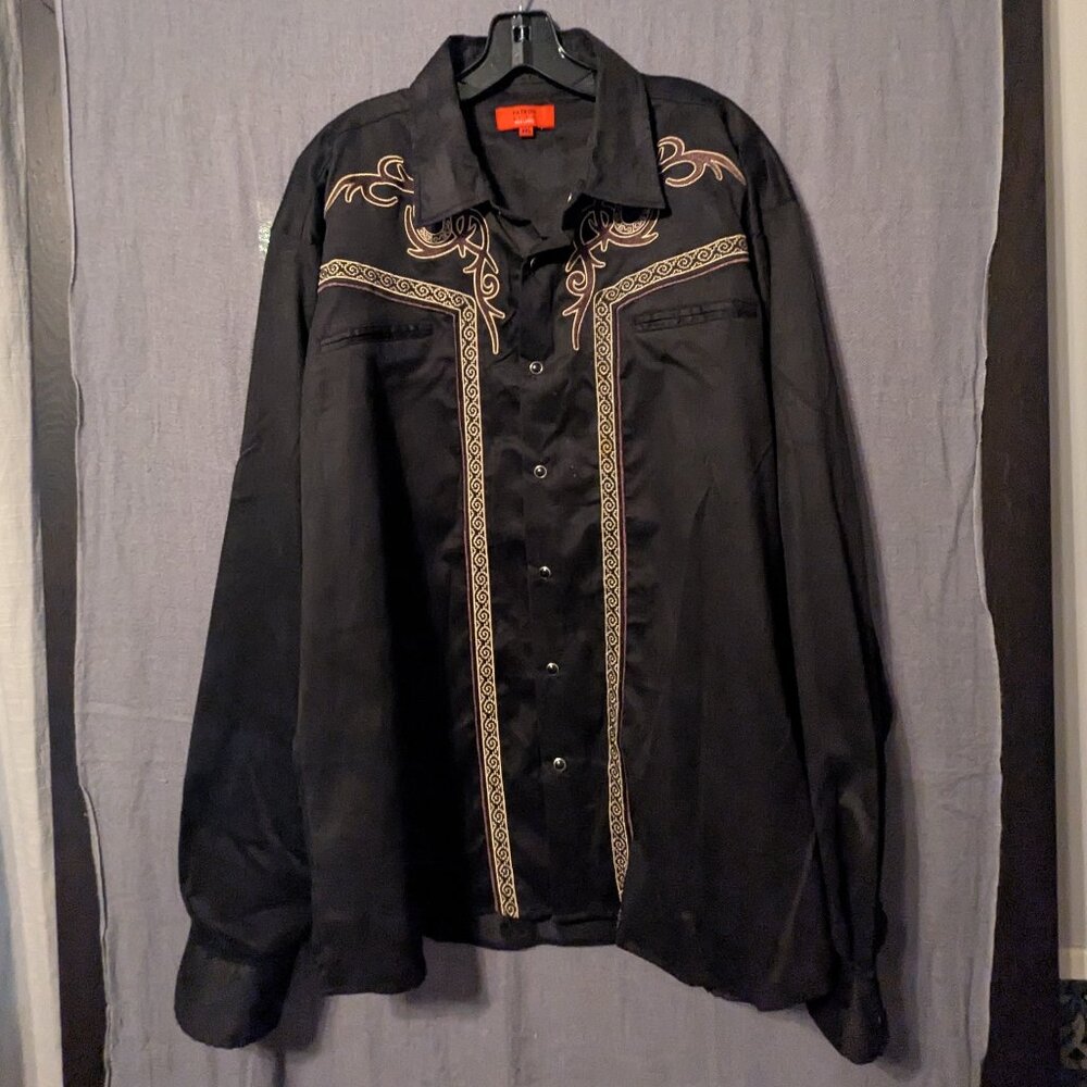Patron Cito Red Label Men's Black Western Snap Button Shirt Size XXL